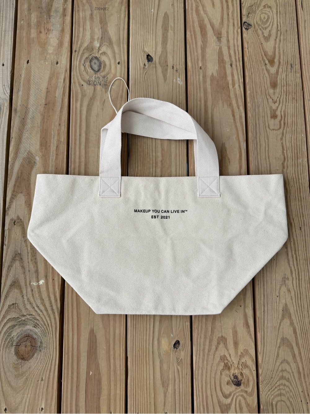 Merit Beauty The Everything Tote Bag Beach Cotton Canvas NWOT - Picture 2 of 5